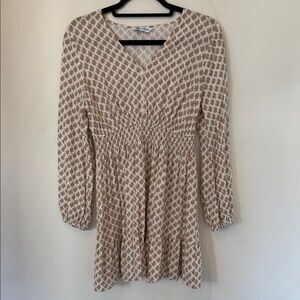 Elegant Tan Patterned Dress